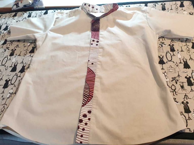 chemise homme col mao avec tissu wax